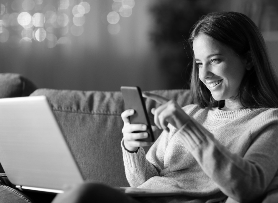 Woman using smart phone